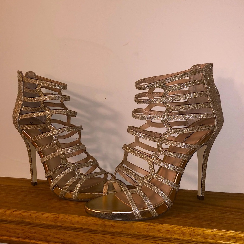 Call It Spring Gold Strappy Heel 8.5